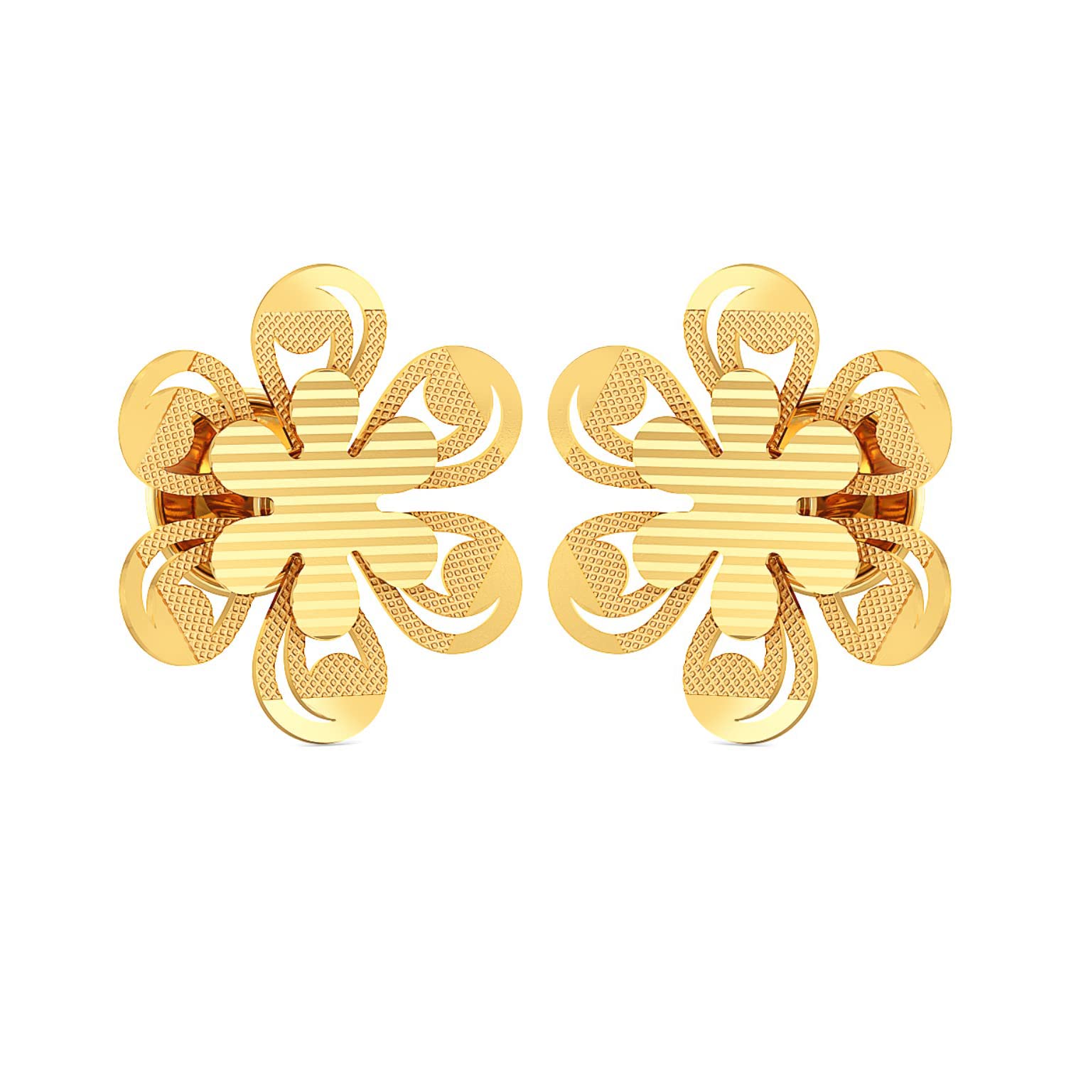 22KT Yellow Gold Stud Earrings for Girls-image-13