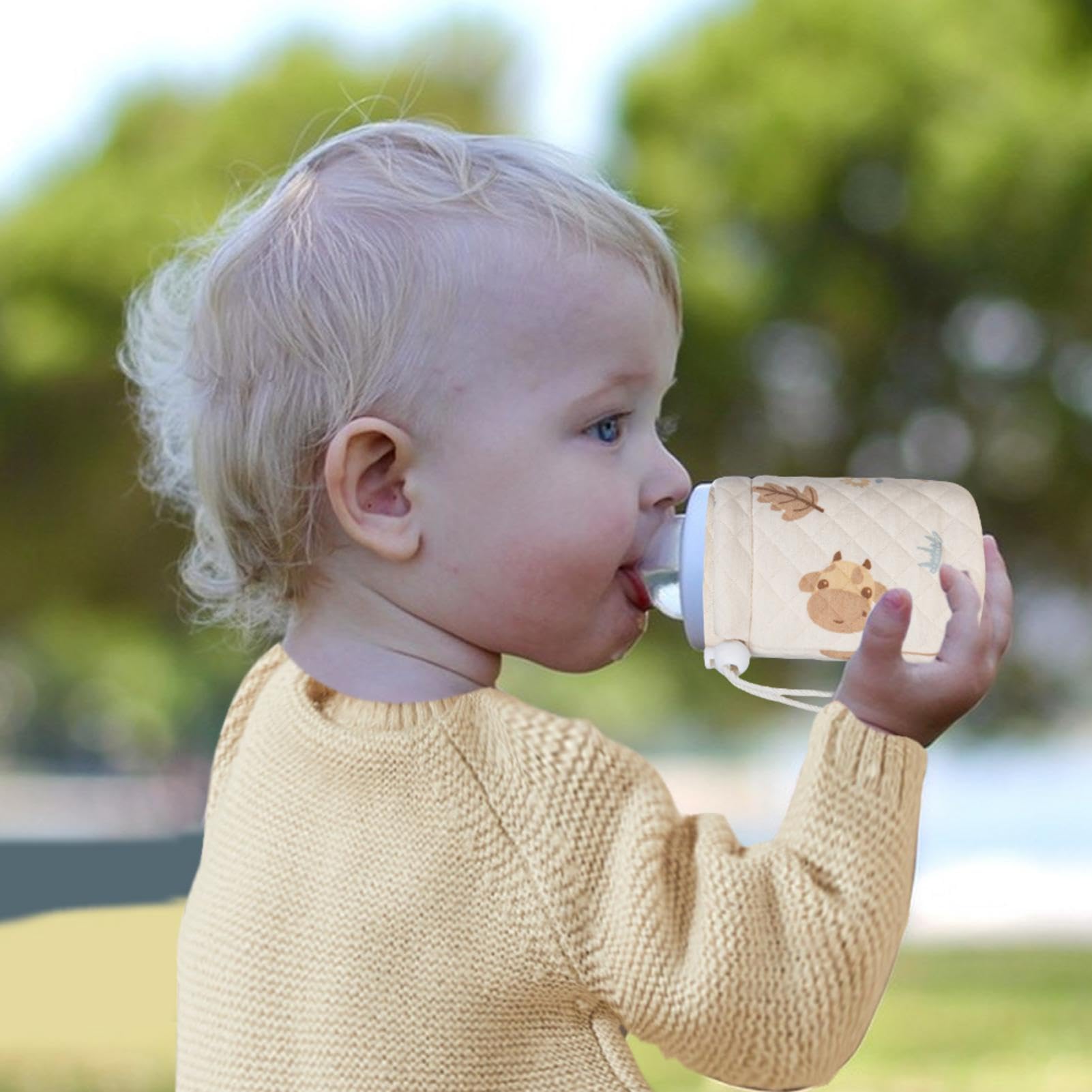 Funda de vidrio para biberones para niños pequeños, Funda para biberones,Fundas para biberones para niños pequeños | Bolsa portátil anticaída para biberón, soporte cálido para biberón para niños