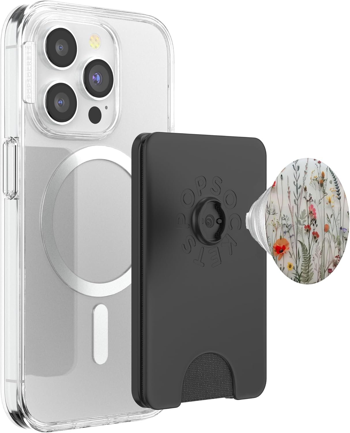 Mixed Flower Bouquet Floral Pattern PopSockets PopWallet for MagSafe
