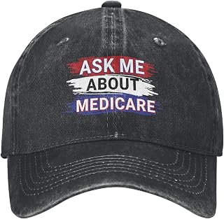 Ask Me About Medicare Hat Health Insurance Consultant Golf Dad Hats Retro Denim Baseball Cap