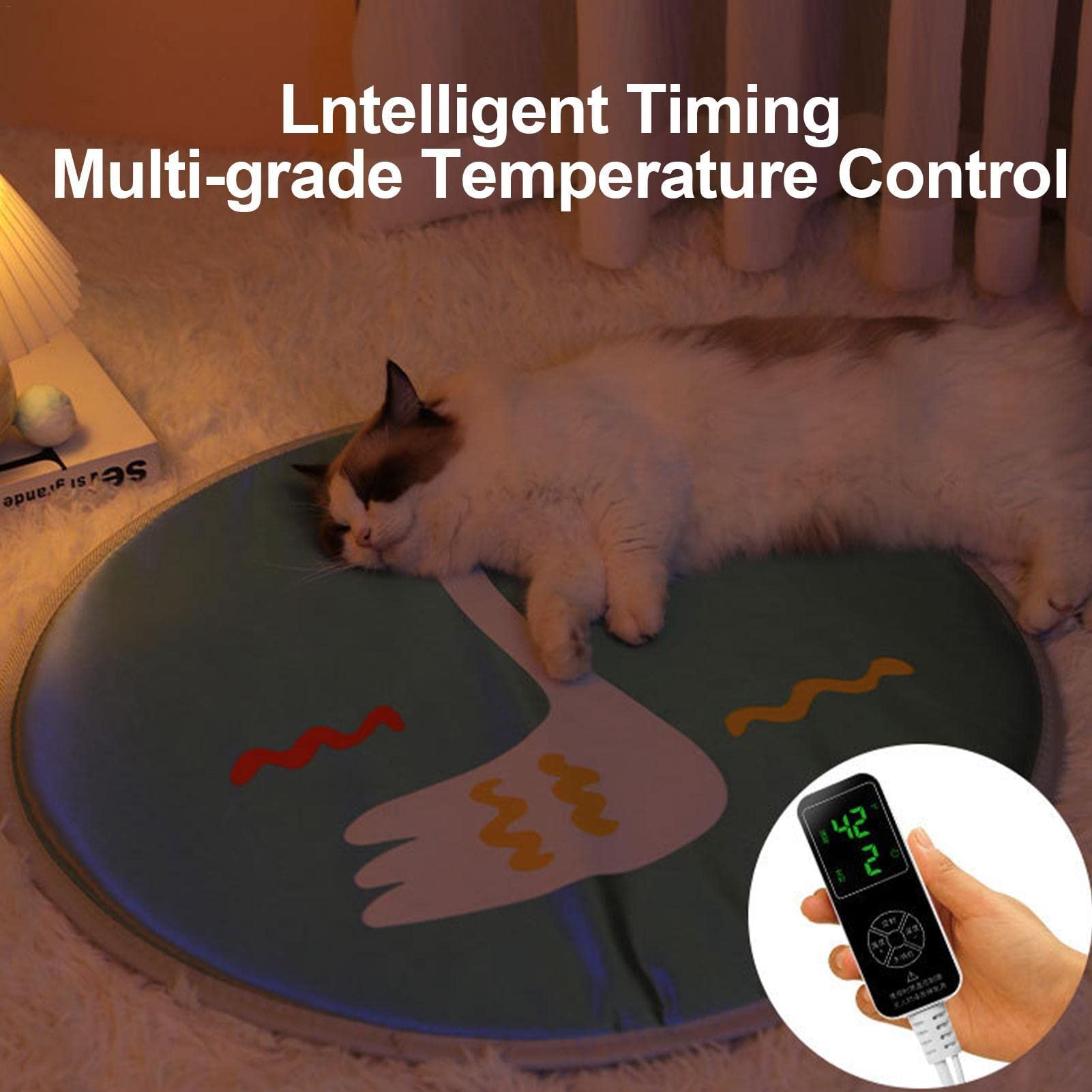 Almohadilla térmica for gatos |Almohadilla térmica for gatos a prueba de agua con lindo pato Animal - Manta eléctrica cálida for mascotas en interiores for gatos y perros al aire libre Met Safety List