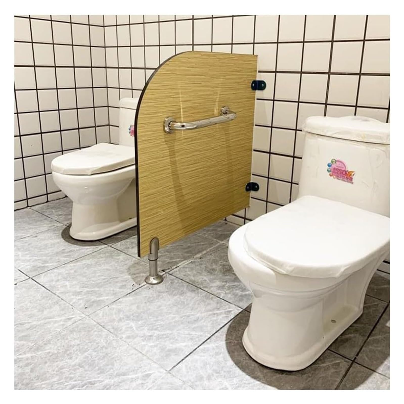 Mampara de baño: Mampara de baño con urinario, Separador de urinario con asa de Acero Inoxidable, mampara para privacidad, fácil de Limpiar (Estilo: 70x60cm)