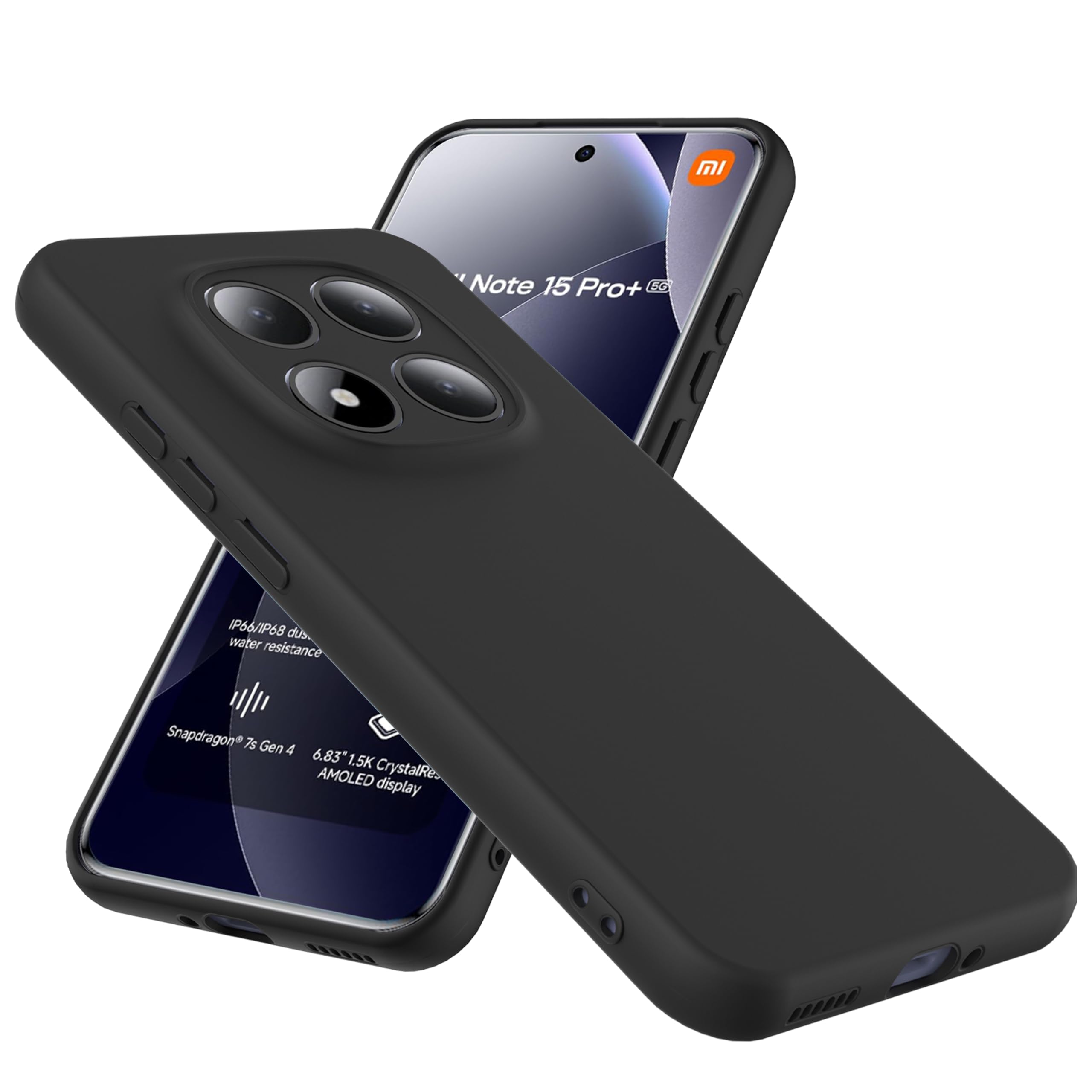 WFTE Silicone Case for Xiaomi Redmi Note 15 Pro Plus 5G,Military