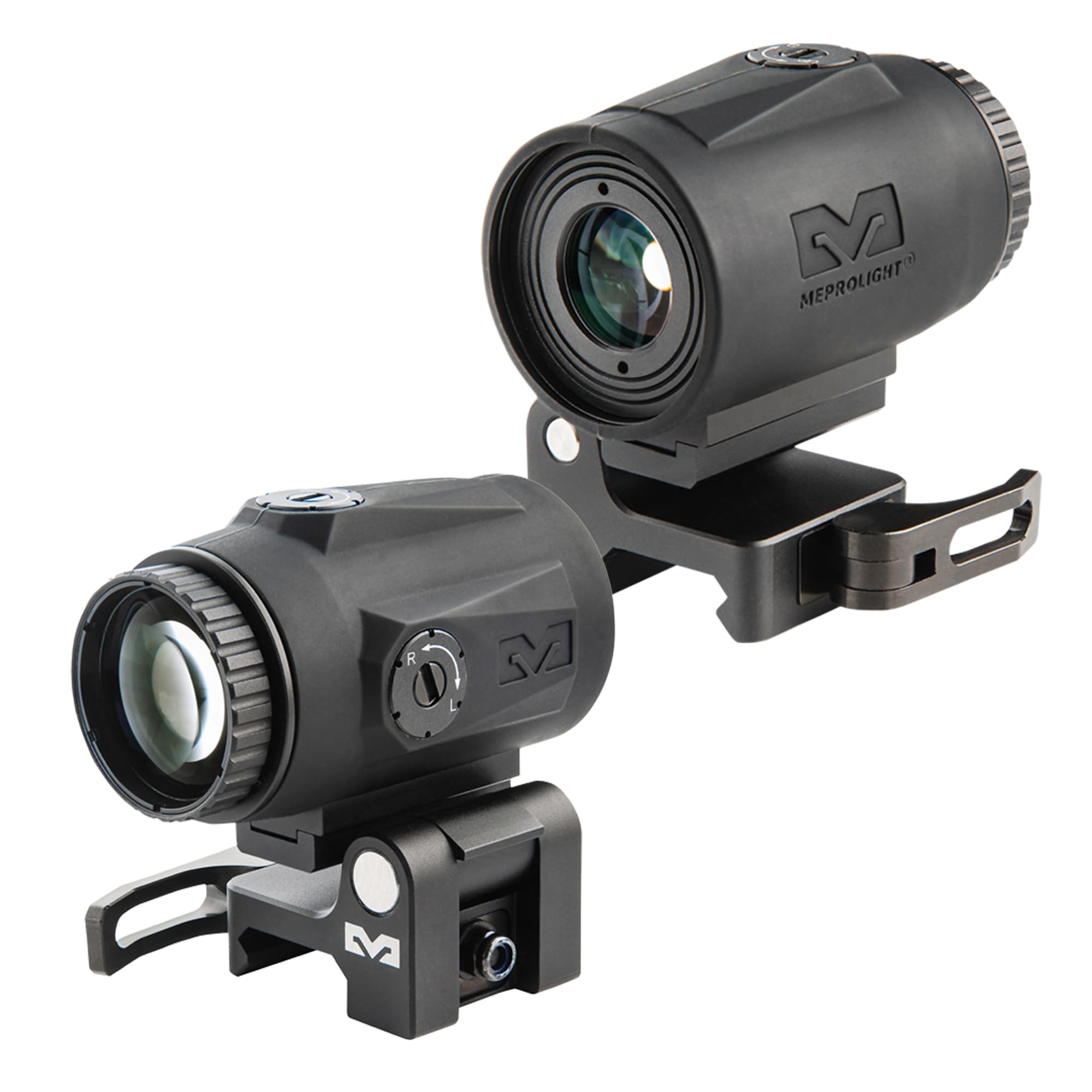 MeprolightMepro MMX3 Red Dot Magnifier 3X Micro Lightweight, Compact, Weatherproof Magnifier Scope, Flip to Slide Mount, 2 Rubber Covers, No Battery Needed