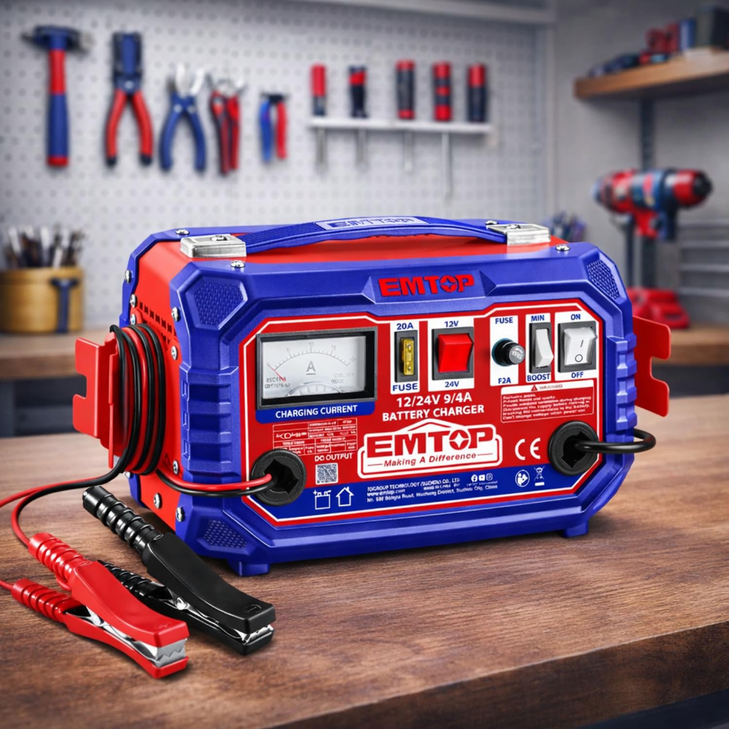 EMTOP | Batería | 12-24 V | 28-180 AH | 5,6 KG | Tensión 220-240 V | Frecuencia 50/60 HZ | Compatibilidad Garantizada con el Modelo Original | Montaje Sencillo y Ajuste Preciso al Modelo