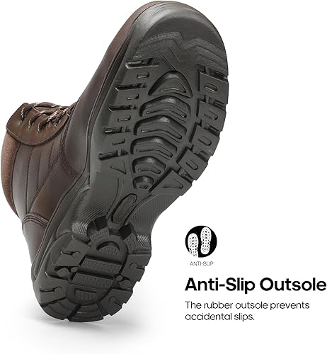 Miniatura 3 de NORTIV 8 Botas de trabajo con punta de acero para hombre, botas transpirables de seguridad al tobillo industrial y de construcción