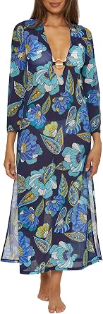 Trina Turk Womens Pirouette Maxi Dress, V-Neck, Floral Print, Casual, Beach Cover Ups for Women
