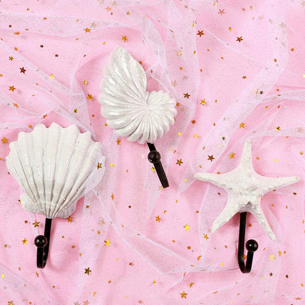 3 Crochets Muraux Thème Mer - Étoile, Coquillage, Crabe En Fonte
