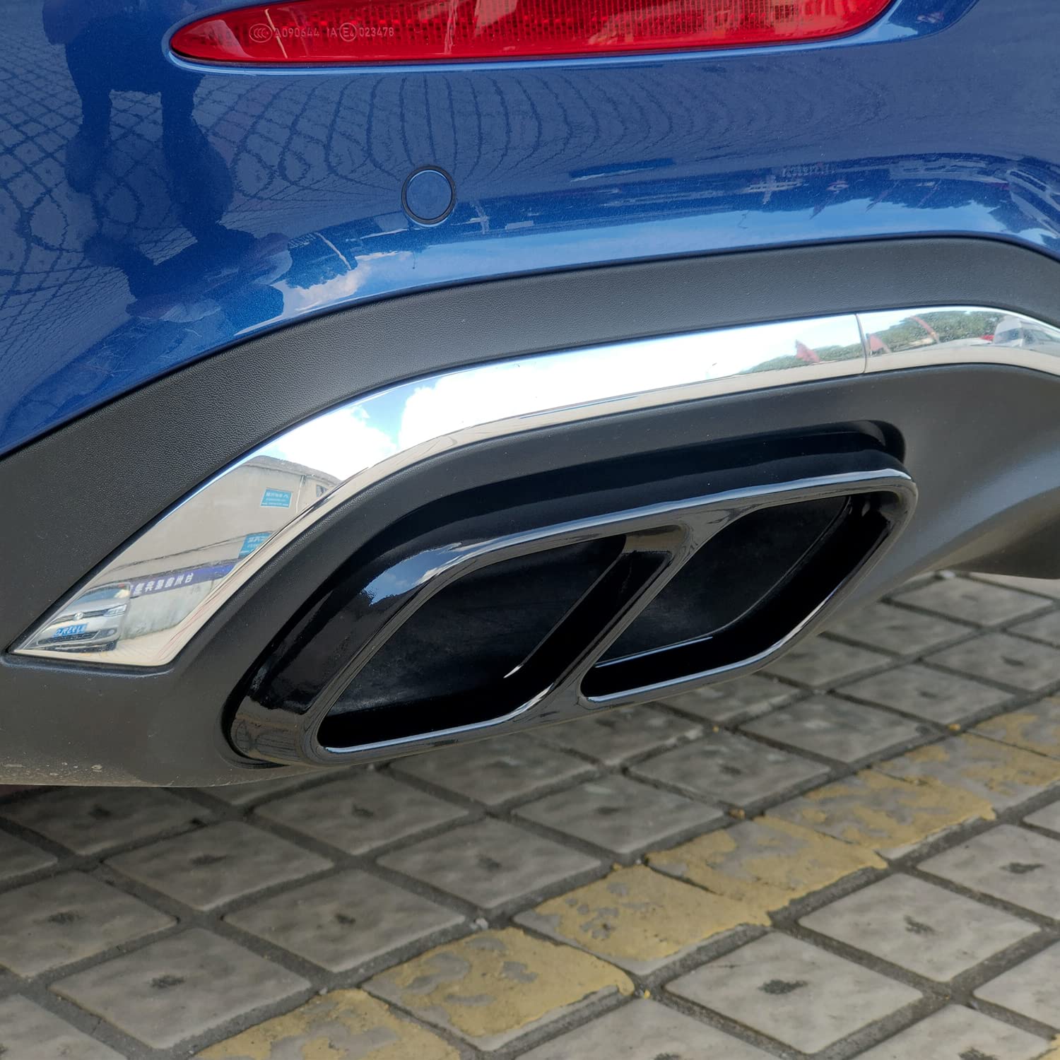 Diffusore di scarico cromato acciaio inox 2 pezzi nero per Classe C W206 T S206 AMG Line 2022