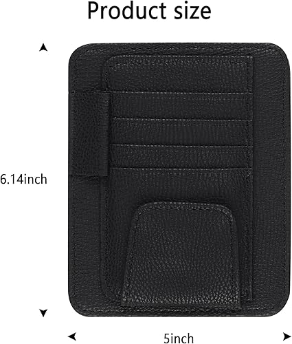 Miniatura 2 de Aokdom Organizador multifunción de cuero para visera de automóvil con soporte para lentes de sol tamaño pequeño y multiranuras elegantes accesorios