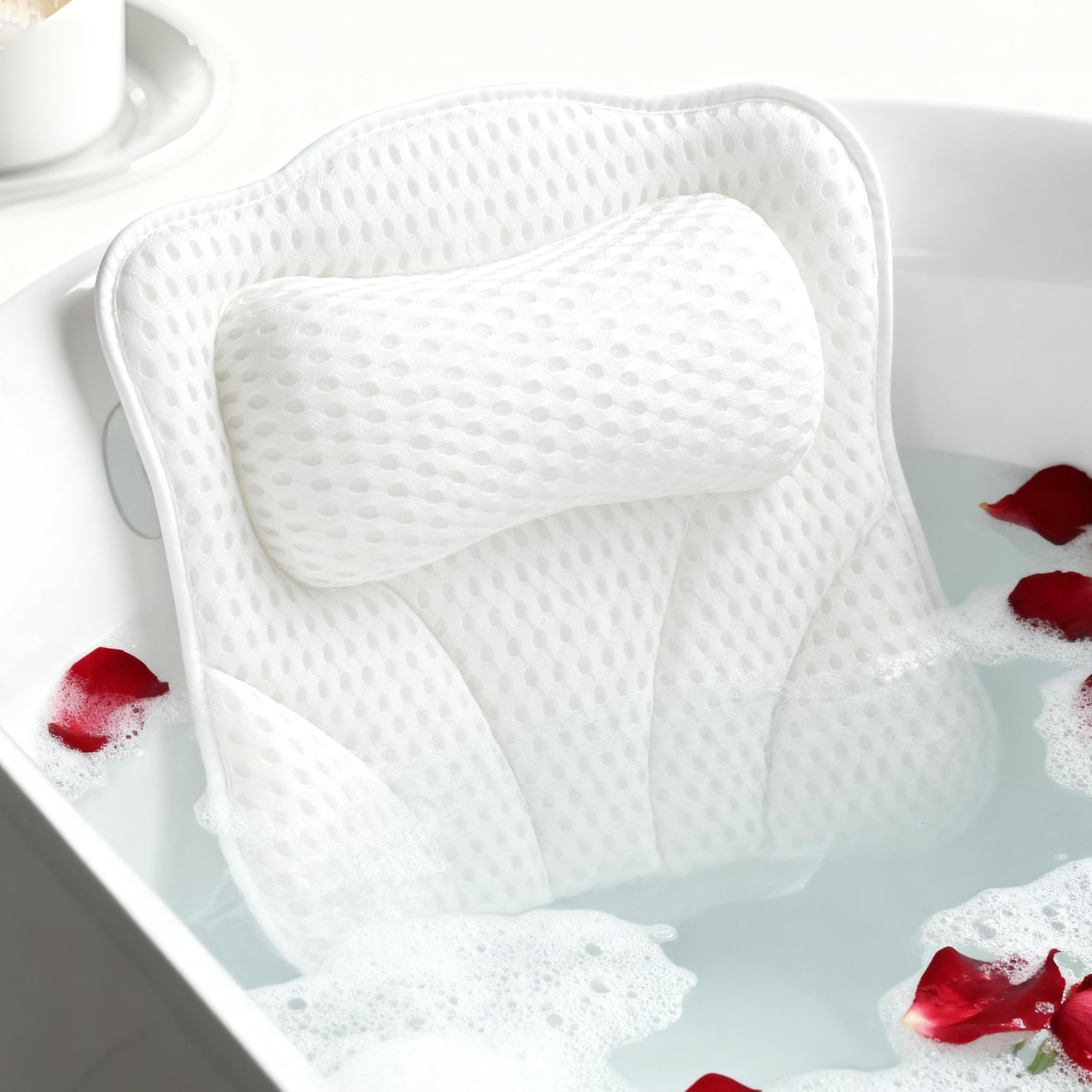 Joeyset Bath Pillows for Tub Head Neck Back Support Bathtub Pillow 4D Breathable Air Mesh