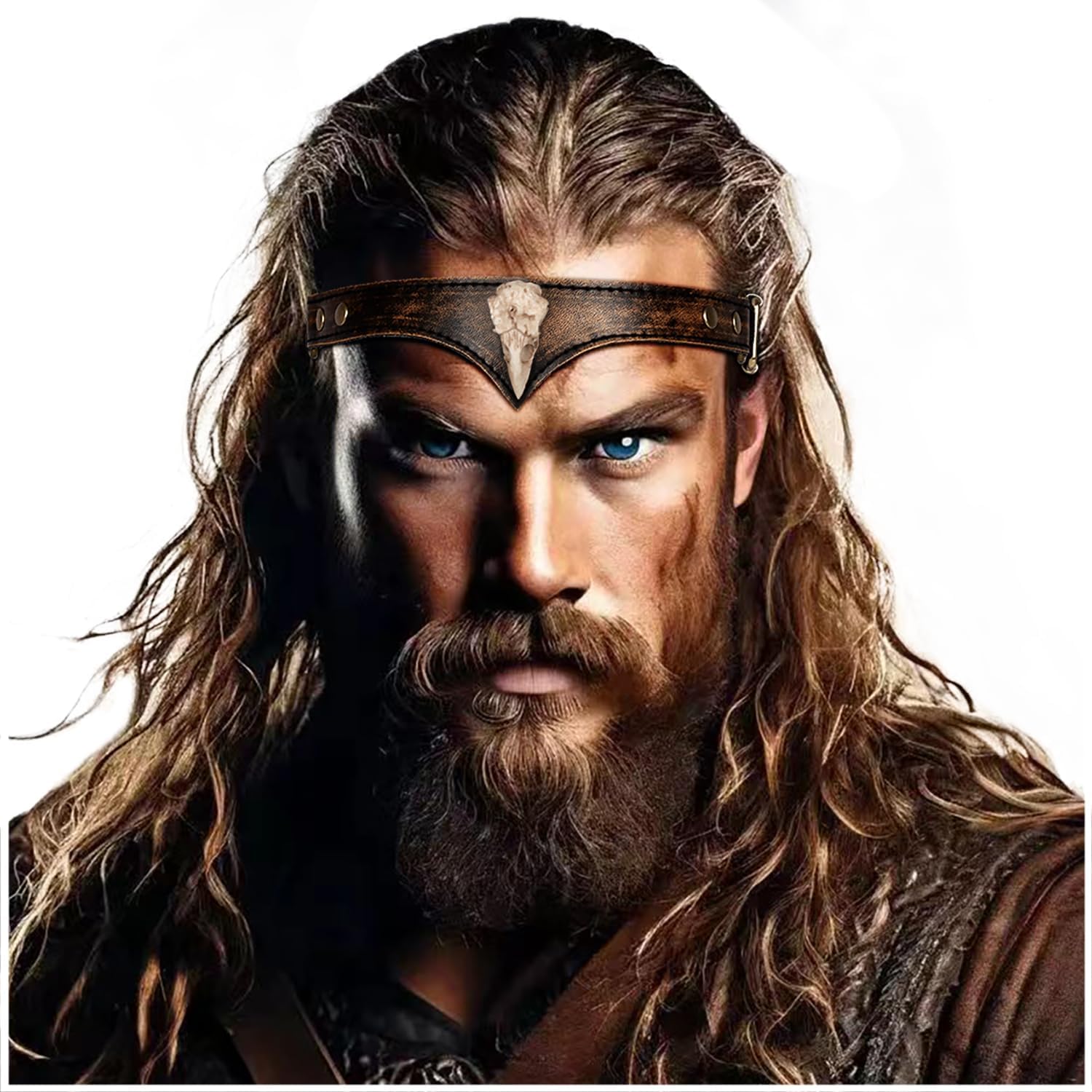 L'VOW Viking Leather Headband Adjustable Medieval Headpiece LARP Costume Renaissance Pirate Cosplay Accessories - Image 2