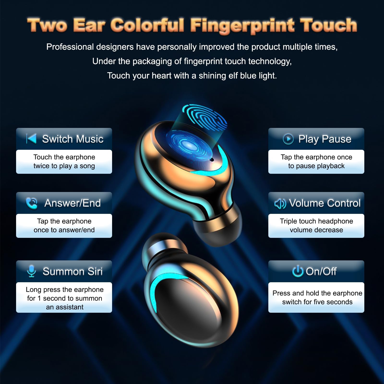 ecouteurs bluetooth sans fil - Écouteurs Bluetooth 5.1 Contrôle Tactile Ecouteur oreillette bluetooth sans Fil Ip7 Étanche Réduction De Bruit Écouteur Bluetooth Écouteurs Bluetooth avec Écran LED