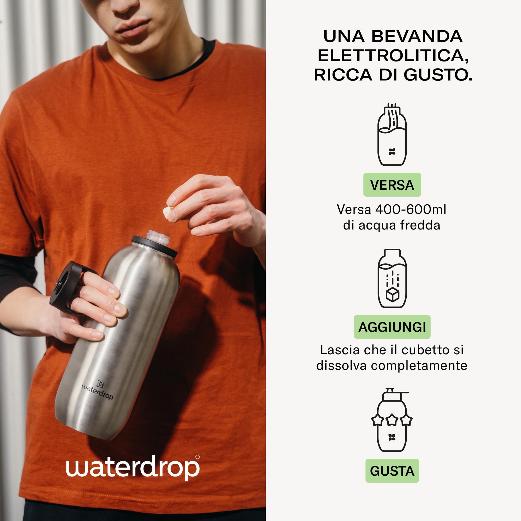 waterdrop® Set Microlyte, 36 Cubetti per acqua, Sali Minerali: 4 Elettroliti, 9 Vitamine, Magnesio, Electrolytes Drink, insaporitore acqua senza zucchero