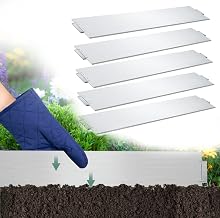 Lawn Edging, Galvanised Metal, 5 m, 10 m, 15 m, 20 m, 25 m, 30 m, 35 m, 40 m, 45 m, 50 m, 100 x 15 cm or 100 x 18 cm Flower Bed/Mowing Edge, Palisade, Garden Bed, Silver (L 5 m / H 15 cm)