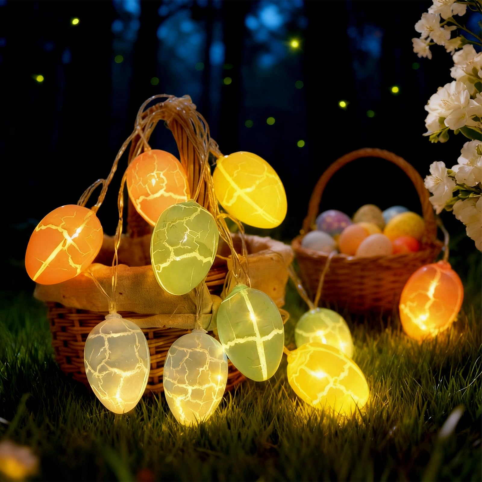 Probuk Easter Decorations for Home, 3M 20 LED Easter Egg Lights Battery Operated, Colorful Easter String Lights for Indoor Outdoor Window, Spring Garland Hanging Decor for Tree, Party, Bedroom