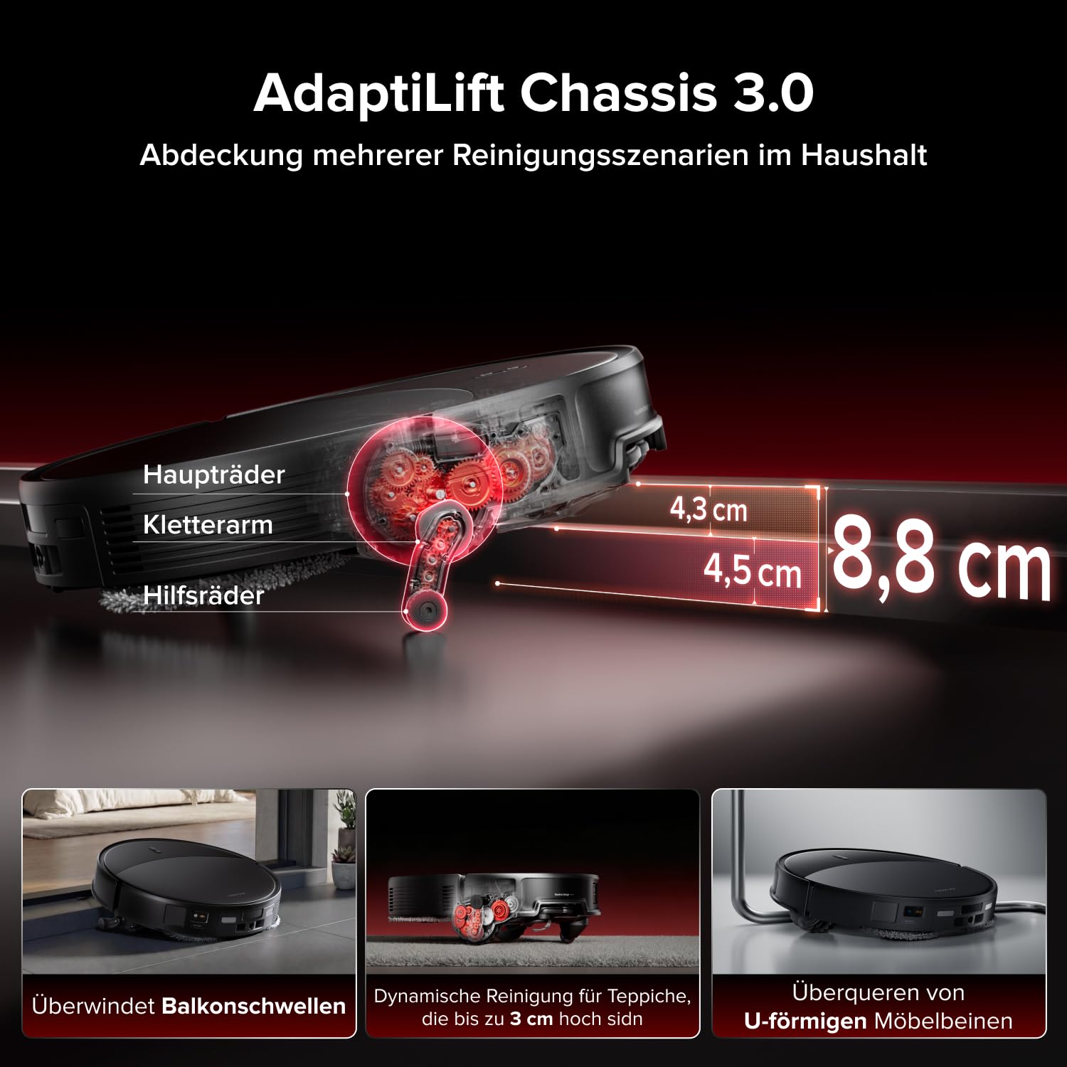 roborock Saros 20 Set Saugroboter mit Wischfunktion&angebbarem Wischmopp, AdaptiLift Chassis 3.0, 36.000 Pa Saugkraft, Autonomes StarSight System 2.0, DirTect-Technologie, Brandneues RockDock