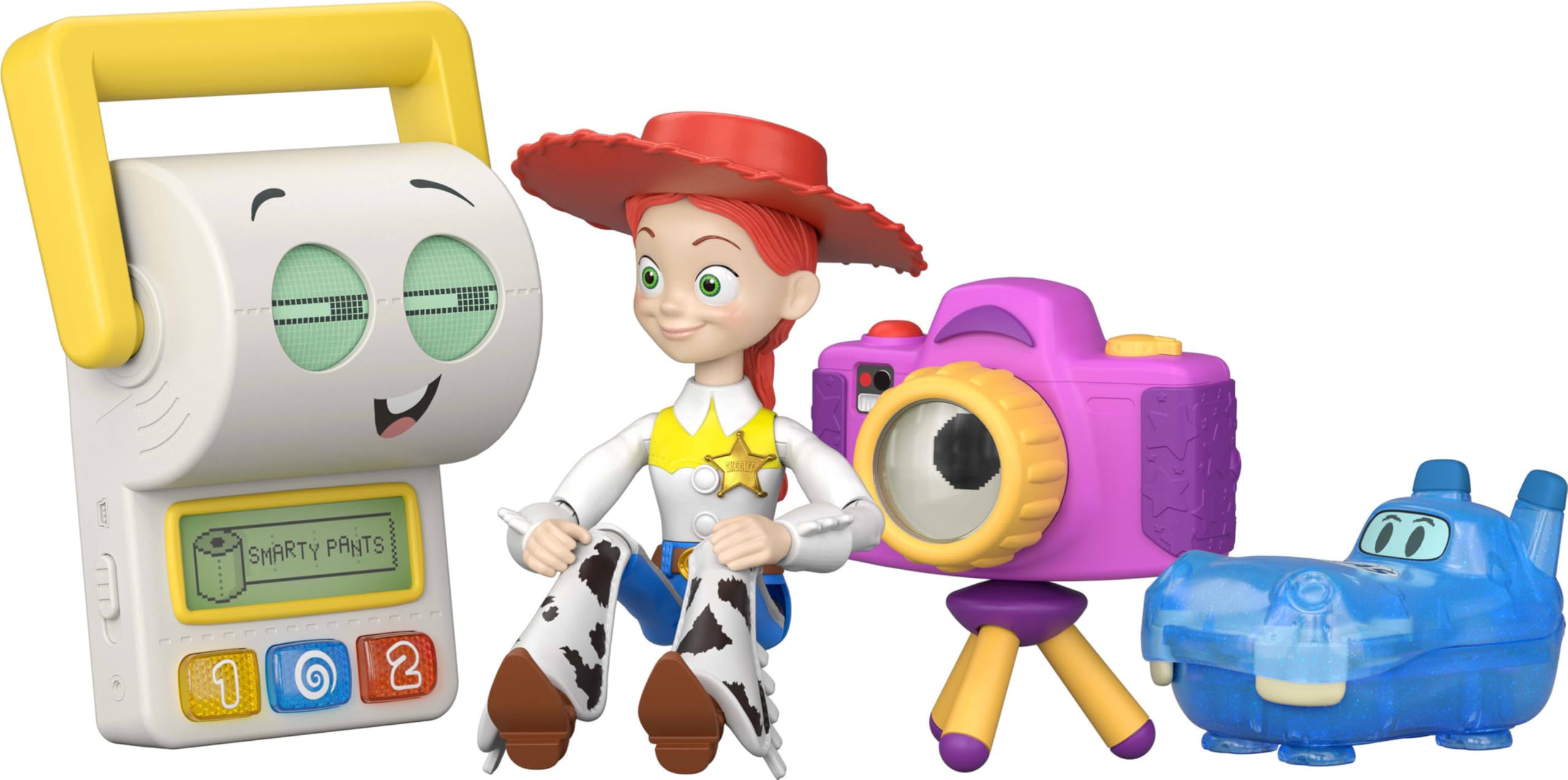 Mattel Disney Pixar Toy Story zestaw 5 figurek akcji, rozmiar ok. 18 cm, ruchome zabawki o wiernym filmie, Jessie i zespół Double A, JLR69