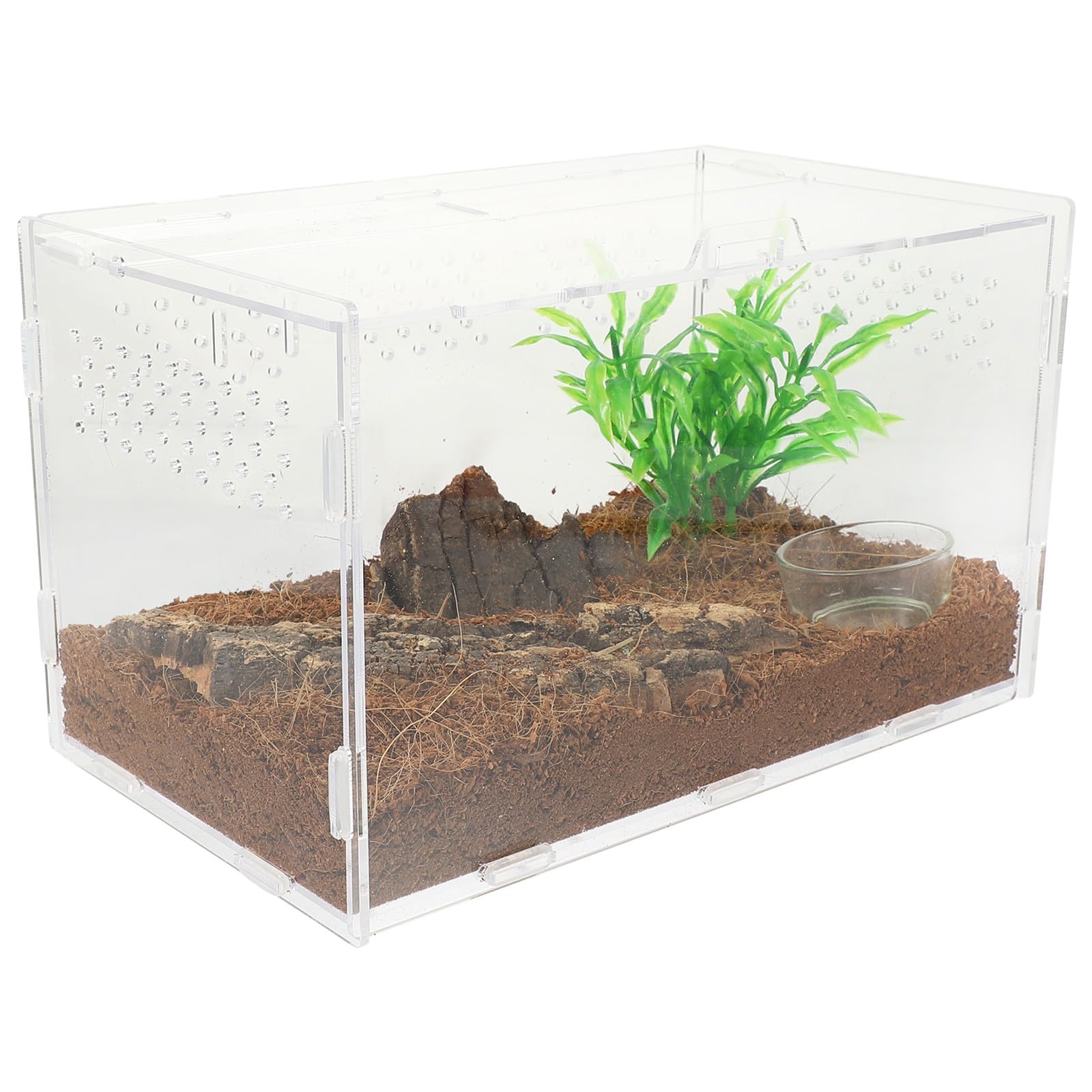 PLAFOPE Terrario Fori di Ventilazione in Acrilico e Adeguata Circolazione dell'Aria Come per Tartarughe di Terra per Rettili e Piccoli Rettili