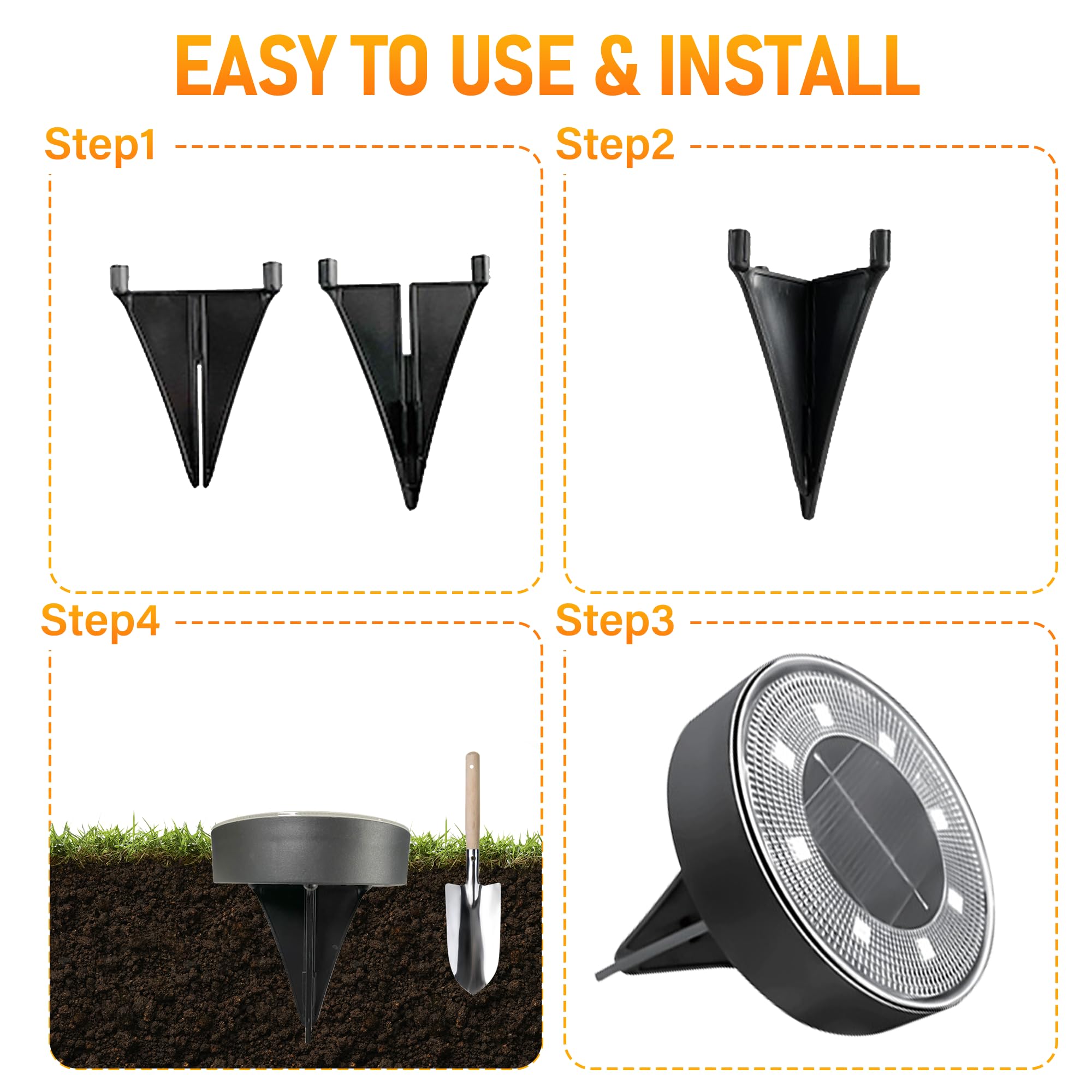 SIATOM YN8W-11800164 - Luci solari da giardino impermeabili (luce calda, confezione da 8)