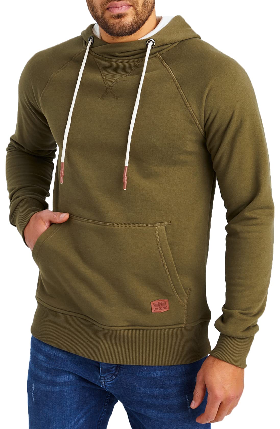 Leif Nelson Herren Pullover Hoodie Kapuzenpullover Longsleeve Basic Sweatshirt Sweater LN8153