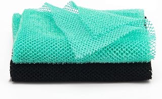 Windspeed 2Pcs African Body Exfoliating Net Long, Deep Cleaning African Net Bathing Sponge, Mesh Back Scrubber Skin Smoother for Women Men Shower/Stocking Stuffer(80x30cm) (Black+Green)