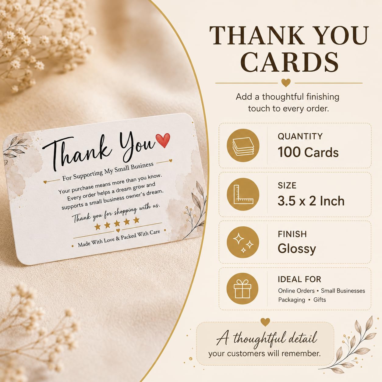 Thank You Cards for Small Business - 100 Pack -3
