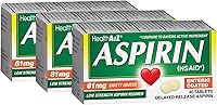 Vista 10 de HealthA2Z® Aspirina 81 mg Tabletas masticables de baja potencia Alivio del dolor y reducción de la fiebre Sabor a naranja Reduce dolores