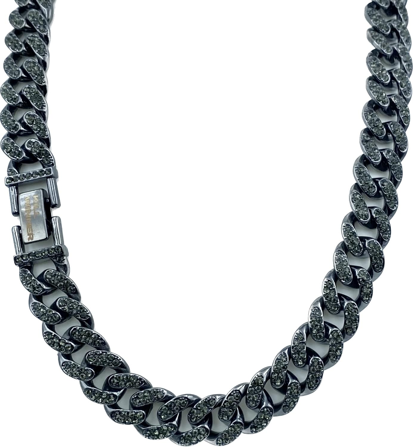 safisha Hip hop Cuban Chain Diamonds Plated Iceout Chain Luxury Black Men Chain