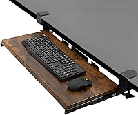 Vista 11 de VIVO Bandeja pequeña para teclado, extraíble debajo del escritorio con sistema de montaje de abrazadera C extra resistente, 20