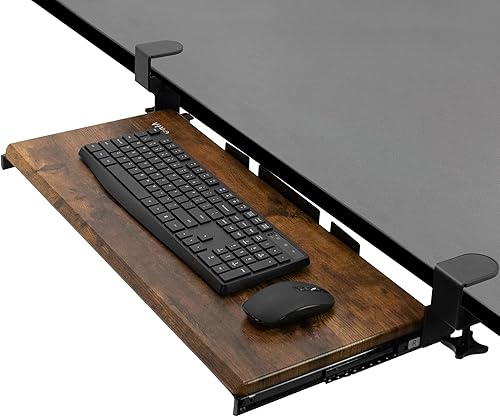 Miniatura 11 de VIVO MOUNT-KB05E - Bandeja extraíble grande para teclado, uso debajo del escritorio, montaje de abrazadera en C extrarresistente, 27 pulgadas (33