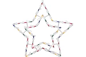 Northlight 16" Multi-Color Christmas Star Window Silhouette