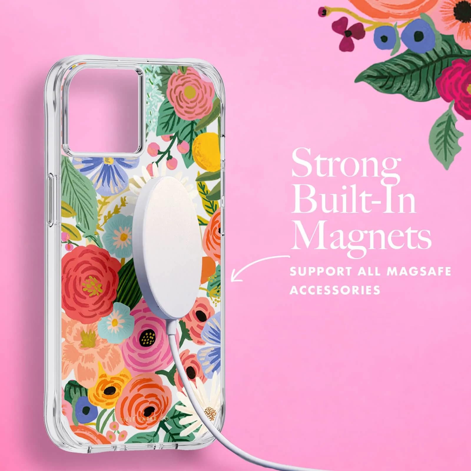 CASE-MATE Rifle Paper Co. - Funda De Carga Magnética Compatible