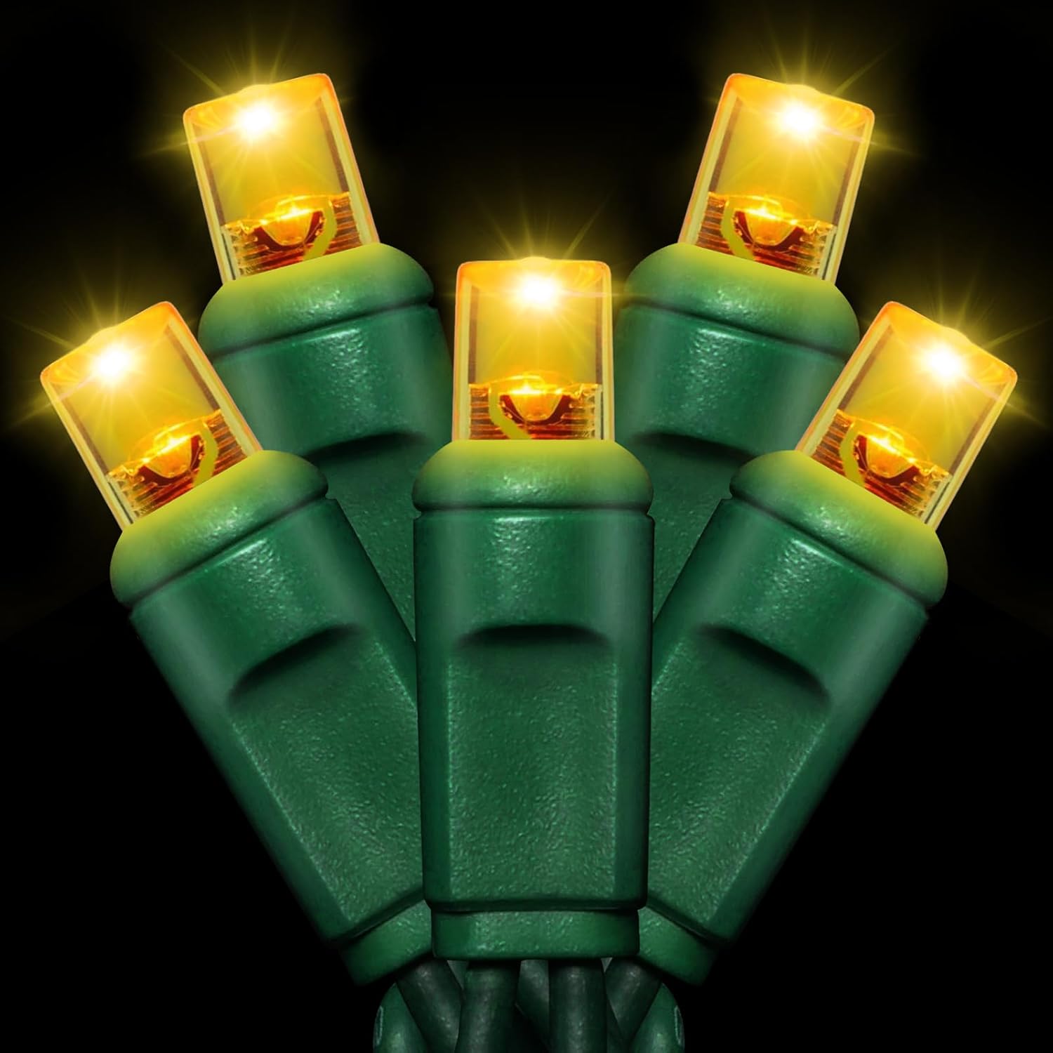 JUSTPRO 25ft 50 Counts Yellow LED Christmas Lights