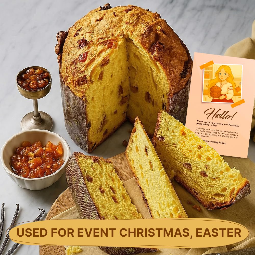 SHSH trade group Osterbrotform aus Papier, 425 ml, Paska Kulich (12er-Pack) – Panettone-Papier-Backformen, Para-Backform, Panettone-Formen de Papel