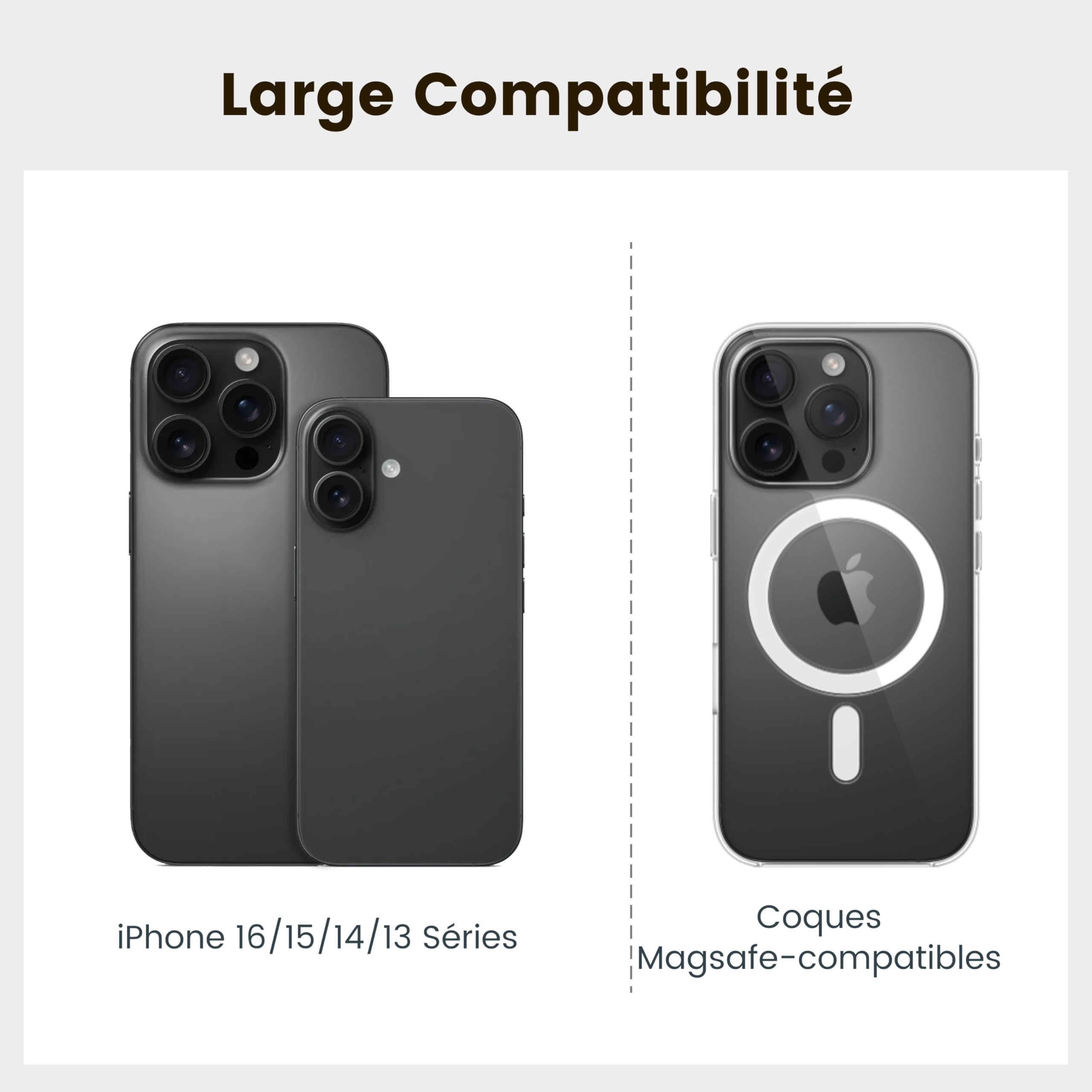 pitaka Poignée Magnétique Support pour Anneau de Téléphone avec Double Anneau Porte Doigt Réglable en Fibre Aramide pour iPhone 16/15/14/13 Noir/Gris