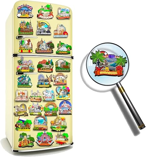 Miniatura 4 de Imán de madera para nevera de Sarasota, Florida, Estados Unidos, 3D, monumentos, viajes, coleccionables, recuerdos, decoración hecha a mano -1567