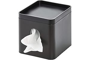 iDesign Matte Black Tissue Box Cover