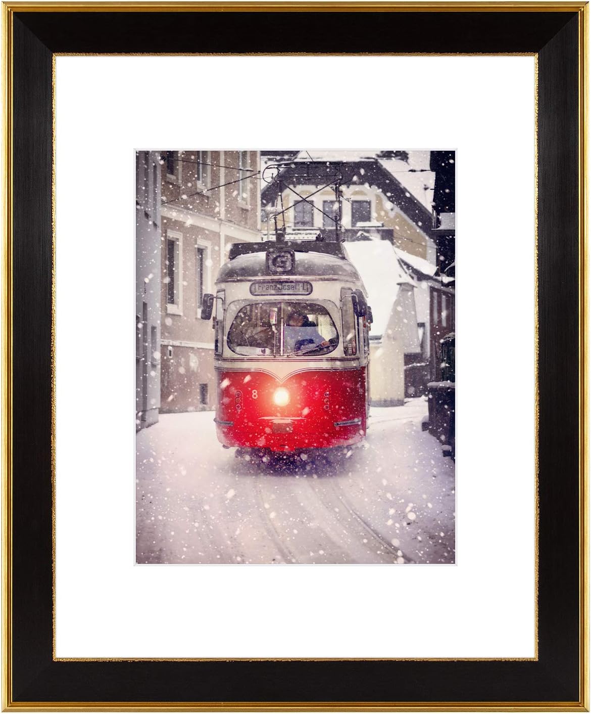 Space Art Deco, 16x20 Picture Frame with Mat for 11x14 Photo or Display 16x20 Poster Frame Without Mat, Shatter Resistant Glass Wall Mounting (Classic Gold/Black)