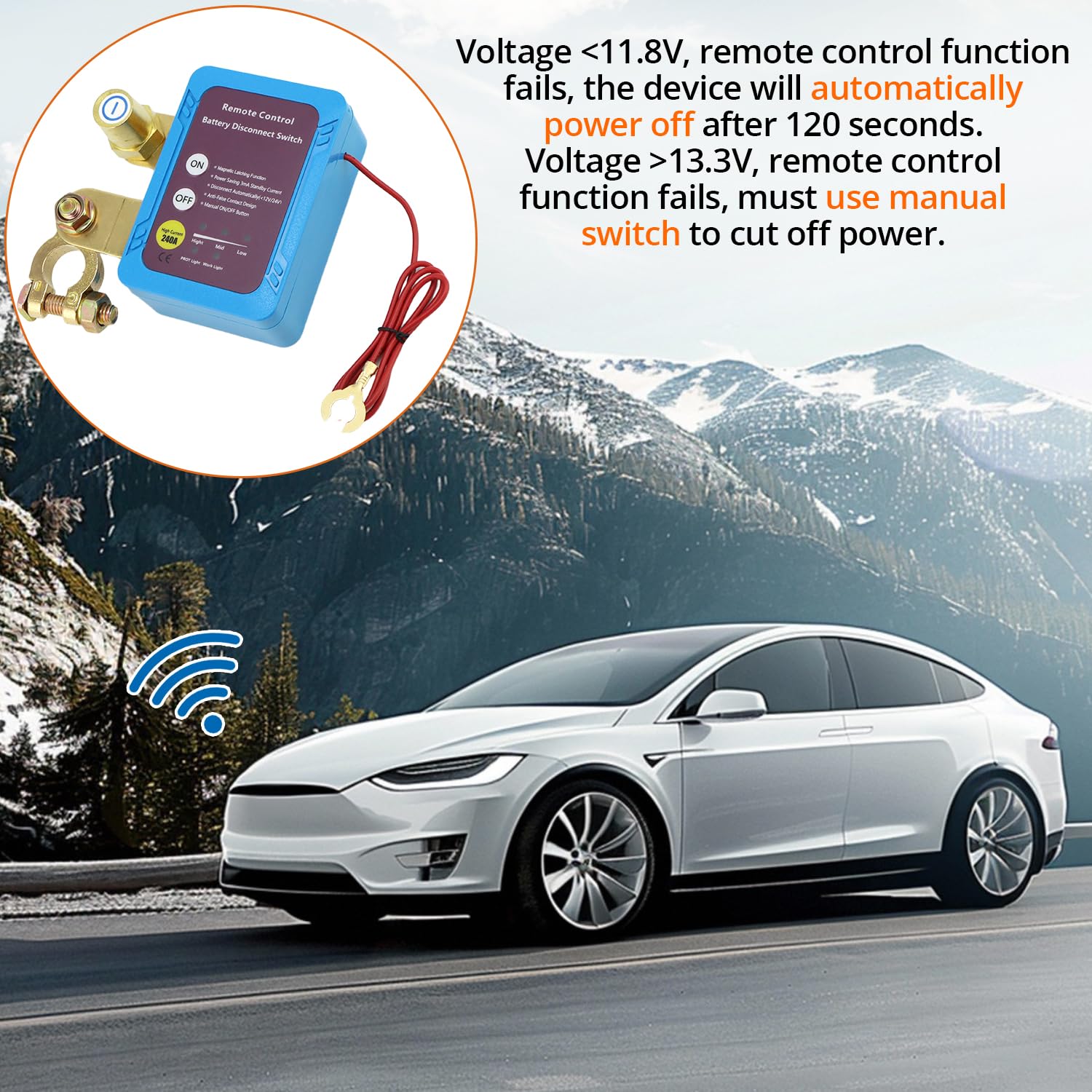 QWORK® 12V 240A Auto Batterie Trennschalter, Batterie Fernbedienung Kill Switch mit 2 Fernbedienungen, für LKW, Auto, Wohnmobil