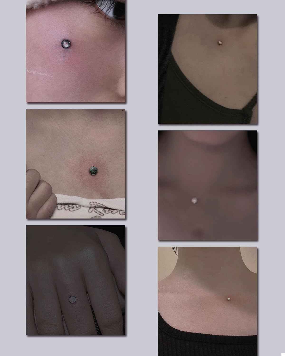 Dermal Tops Clear CZ and Titanium F136 Dermal Piercing Jewelry Base,2 Pack