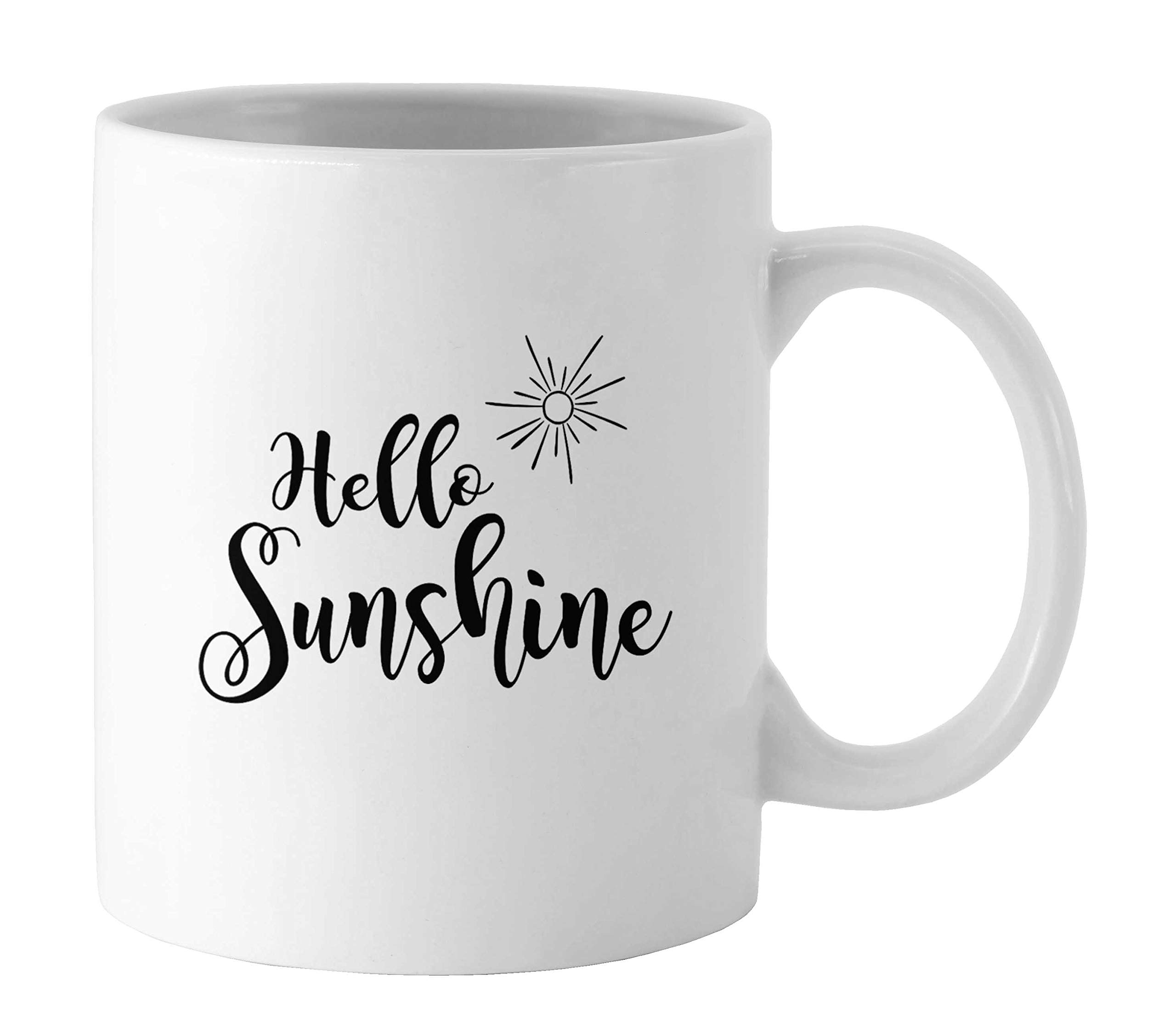 Hello Sunshine Mug Love Quote Coffee Ceramic Mug White Tea Cup Box