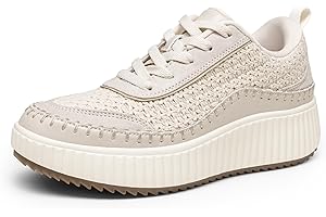 Women's Lace-Up Chunky Tweed Casual Sneakers for Supreme Arch Support