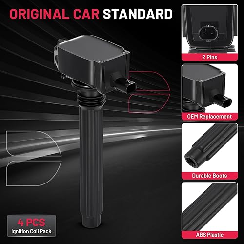 Vista 79 de BDFHYK Paquete de bobinas de encendido UF596 y bujías de iridio 93501 compatibles con Toyota Corolla 2009 2010 2011 2012 2013 Toyota Prius Matrix