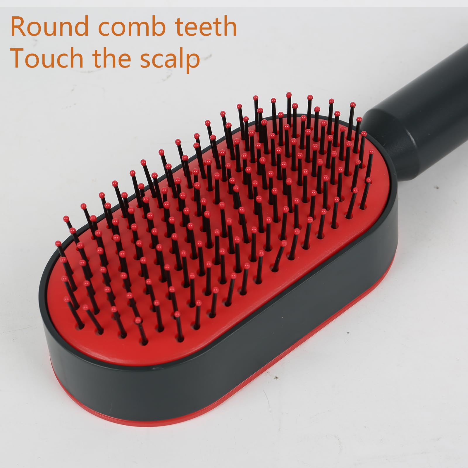 Kyaoayo Self Cleaning Hair Brush for Women Men & Children, Soft Massage Bristle Paddle Brush, Airbag Massage Comb - Image 3
