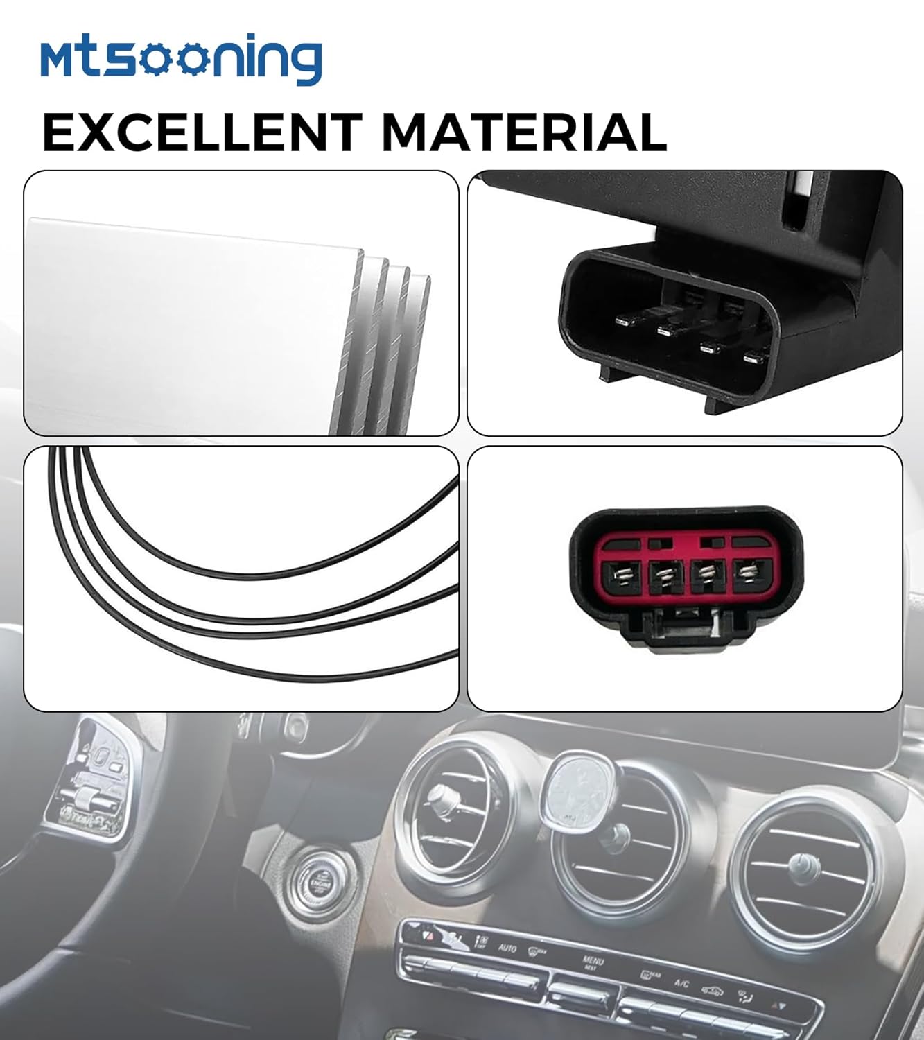 Mtsooning BL3Z-19E624-A HVAC Control Module Blower Motor Resistor with WPT688 Connector Wire Harness Replacement for 2009-2017 Ford Expedition F150 Lobo Lincoln Navigator Mark LT