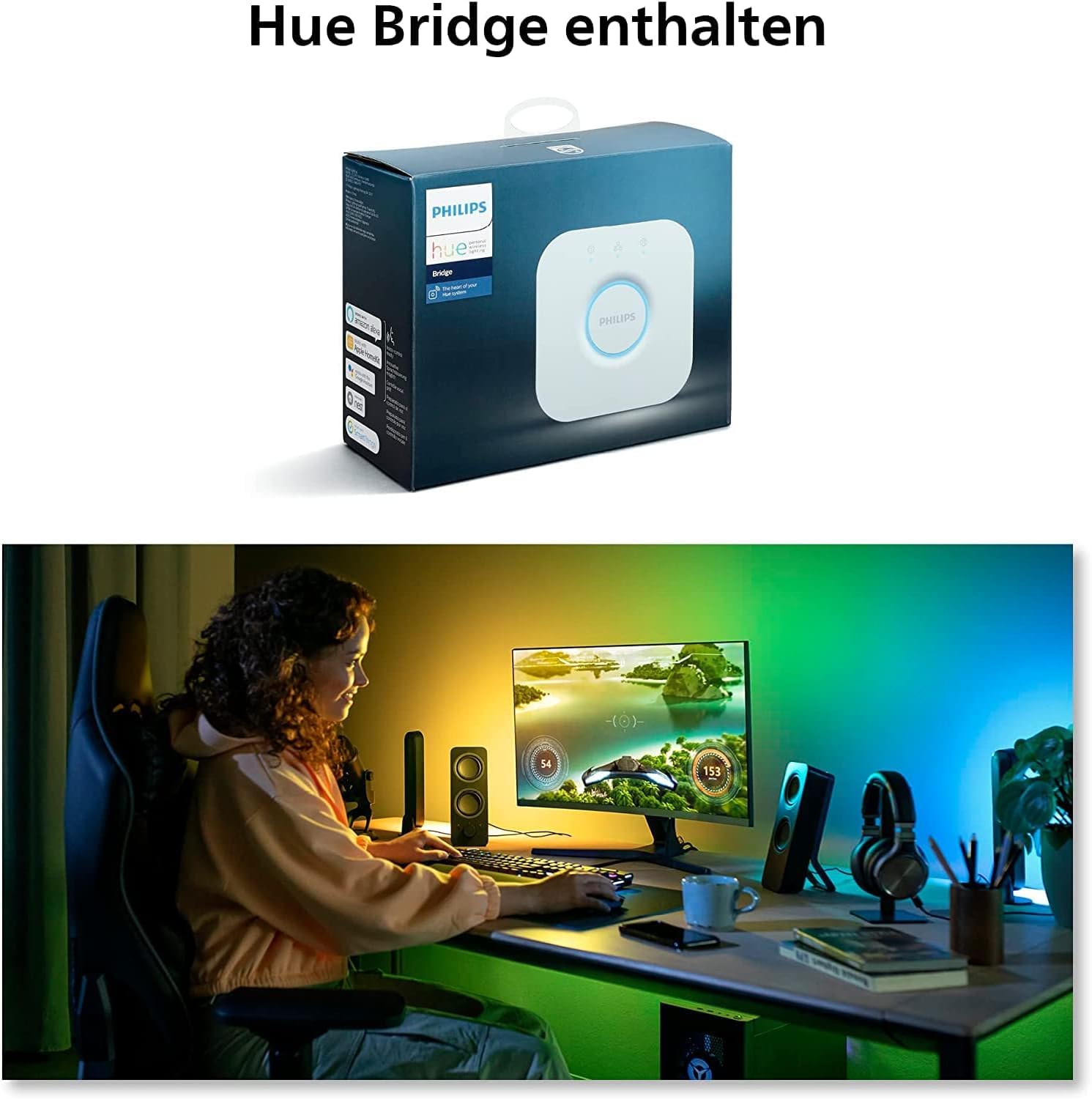 Philips Hue Color & White Ambience Play Gradient Lightstrip 32-34 Zoll LED Lichtband - Dettaglio
