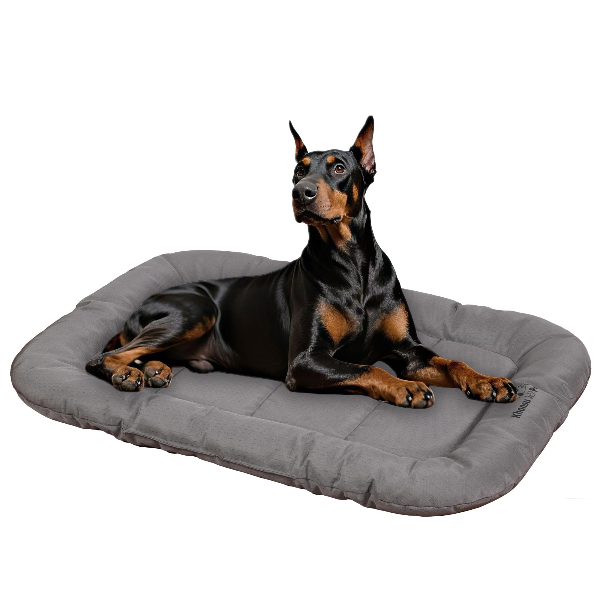 KHONSU PET Durable Dog Bed Tough and Tear Proof Dog Crate Bed with Heavy-Duty PVC-Backed Cover for Waterproof Outdoor Use Wipe Clean for Dogs up to 110 lbs