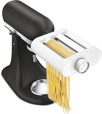 KitchenAid 3-in-1 Pasta Attachment, KSM3PPA | Fits all KitchenAid Stand Mixers power hub, Make fresh homemade pasta in 4 s...