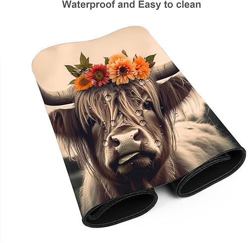 Miniatura 3 de ZTHLL Alfombrilla de escritorio, alfombrilla de mouse para juegos de vaca de las montañas, alfombrilla de mouse XXL extendida para oficina,
